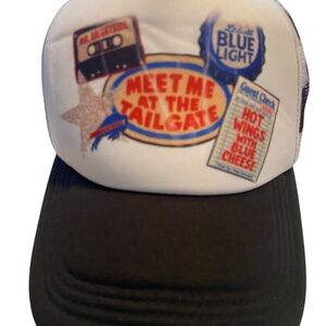 Black and White Trucker Hat with Graphic Design